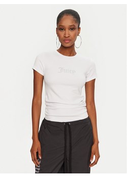 Juicy Couture T-Shirt Dot Ruched JCWCT24311 Biały Slim Fit ze sklepu MODIVO w kategorii Bluzki damskie - zdjęcie 182758918