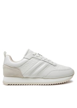 Calvin Klein Sneakersy Runner Lace Up Saff Mono HW0HW02102 Biały ze sklepu MODIVO w kategorii Buty sportowe damskie - zdjęcie 182759049
