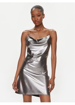 ROTATE Sukienka koktajlowa Metallic Mini Slip 1116472293 Srebrny Regular Fit ze sklepu MODIVO w kategorii Sukienki - zdjęcie 182759129