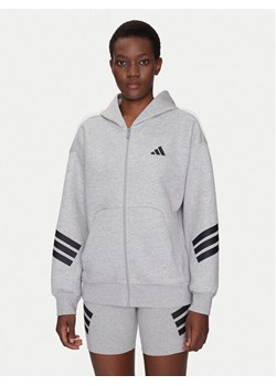 adidas Bluza Future Icons 3-Stripes JE0172 Szary Regular Fit ze sklepu MODIVO w kategorii Bluzy damskie - zdjęcie 182759436