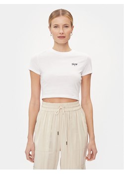 Tommy Jeans T-Shirt Script DW0DW17366 Biały Slim Fit ze sklepu MODIVO w kategorii Bluzki damskie - zdjęcie 182760188