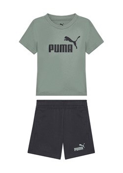 Puma Komplet t-shirt i spodenki Ess 685240 Zielony Regular Fit ze sklepu MODIVO w kategorii Komplety chłopięce - zdjęcie 182760235