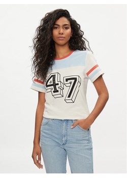 Wrangler T-Shirt Yoke 112350188 Écru Slim Fit ze sklepu MODIVO w kategorii Bluzki damskie - zdjęcie 182760379