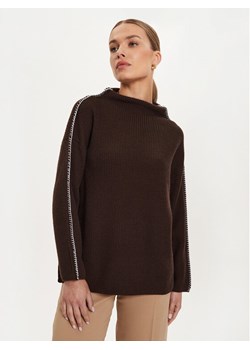 Max Mara Leisure Sweter Fanfara 2426366178600 Brązowy Regular Fit ze sklepu MODIVO w kategorii Swetry damskie - zdjęcie 182760428