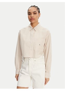Calvin Klein Jeans Koszula J20J225078 Beżowy Regular Fit ze sklepu MODIVO w kategorii Koszule damskie - zdjęcie 182760738