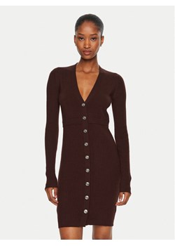 Pinko Sukienka dzianinowa Riserva 104017 A15S Brązowy Regular Fit ze sklepu MODIVO w kategorii Sukienki - zdjęcie 182760796