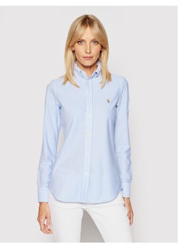Polo Ralph Lauren Koszula Oxford 211664416 Błękitny Slim Fit ze sklepu MODIVO w kategorii Koszule damskie - zdjęcie 182760808