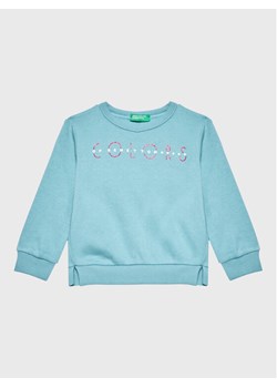 United Colors Of Benetton Bluza 35TMG105T Niebieski Regular Fit ze sklepu MODIVO w kategorii Bluzy dziewczęce - zdjęcie 182761277