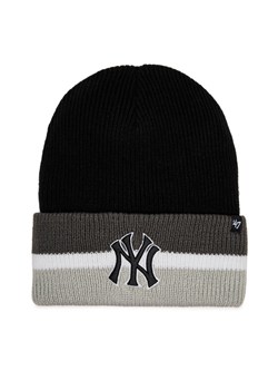 47 Brand Czapka MLB New York Yankees Split Cuff 47 B-SPLCC17ACE-BK Czarny ze sklepu MODIVO w kategorii Czapki zimowe damskie - zdjęcie 182761335