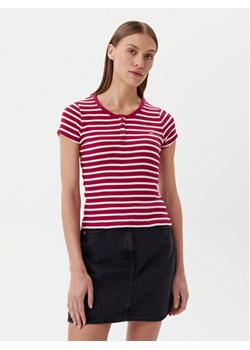 Tommy Jeans T-Shirt DW0DW19502 Różowy Slim Fit ze sklepu MODIVO w kategorii Bluzki damskie - zdjęcie 182761528