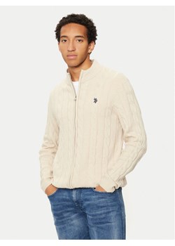 U.S. Polo Assn. Sweter MUP3791 Beżowy Regular Fit ze sklepu MODIVO w kategorii Swetry męskie - zdjęcie 182761838