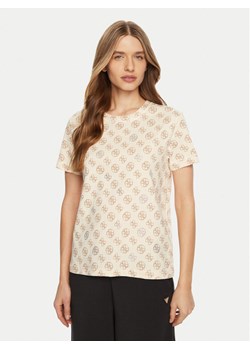 Guess T-Shirt V4YI04 I3Z14 Écru Regular Fit ze sklepu MODIVO w kategorii Bluzki damskie - zdjęcie 182762107