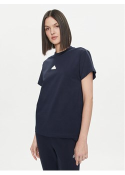 adidas T-Shirt Embroidered IS4289 Granatowy Regular Fit ze sklepu MODIVO w kategorii Bluzki damskie - zdjęcie 182762205