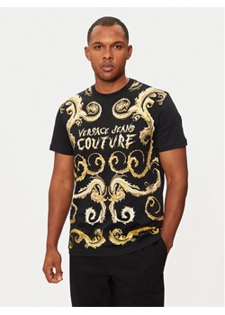 Versace Jeans Couture T-Shirt 77GAH6SC Czarny Regular Fit ze sklepu MODIVO w kategorii T-shirty męskie - zdjęcie 182762215