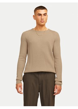 Jack&Jones Sweter Pannel 12258471 Beżowy Regular Fit ze sklepu MODIVO w kategorii Swetry męskie - zdjęcie 182762216
