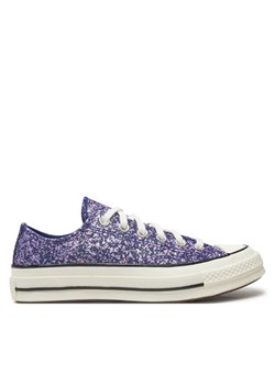 Converse Trampki Chuck 70 Glitter A11134C Granatowy ze sklepu MODIVO w kategorii Trampki damskie - zdjęcie 182762766