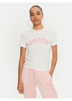 Juicy Couture T-Shirt College Gf JCSCT224414 Biały Regular Fit ze sklepu MODIVO w kategorii Bluzki damskie - zdjęcie 182762799
