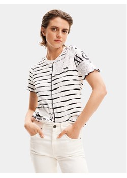 Desigual T-Shirt Lou 24SWTKA8 Biały Regular Fit ze sklepu MODIVO w kategorii Bluzki damskie - zdjęcie 182762826