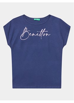 United Colors Of Benetton T-Shirt 3I1XC10C0 Granatowy Regular Fit ze sklepu MODIVO w kategorii Bluzki dziewczęce - zdjęcie 182762859
