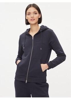Gant Bluza Reg Tonal Shield Zip Hoodie 4200671 Granatowy Regular Fit ze sklepu MODIVO w kategorii Bluzy damskie - zdjęcie 182763155