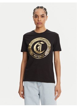 Just Cavalli T-Shirt 78PAHT01 Czarny Regular Fit ze sklepu MODIVO w kategorii Bluzki damskie - zdjęcie 182763175