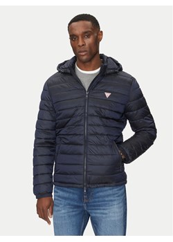 Guess Jeans Kurtka puchowa M5RL99 WHAB2 Granatowy Regular Fit ze sklepu MODIVO w kategorii Kurtki męskie - zdjęcie 182763309