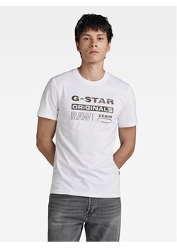G-Star Raw T-Shirt Distressed D24420-336 Biały Slim Fit ze sklepu MODIVO w kategorii T-shirty męskie - zdjęcie 182763838