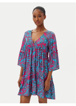 Selmark Sukienka letnia BL798 Turkusowy Relaxed Fit ze sklepu MODIVO w kategorii Sukienki - zdjęcie 182764337
