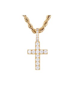 ICED STUFF Zawieszka Micro Diamond Cross Złoty ze sklepu MODIVO w kategorii Zawieszki - zdjęcie 182764675