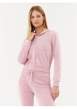 2005 Bluza Velour Zip Hoodie Różowy Regular Fit ze sklepu MODIVO w kategorii Bluzy damskie - zdjęcie 182764907