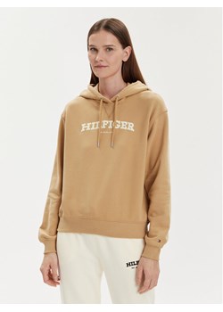 Tommy Hilfiger Bluza Monotype Flock WW0WW41236 Beżowy Relaxed Fit ze sklepu MODIVO w kategorii Bluzy damskie - zdjęcie 182765557
