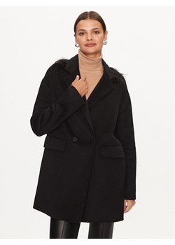TWINSET Płaszcz wełniany 232TP2011 Czarny Regular Fit ze sklepu MODIVO w kategorii Płaszcze damskie - zdjęcie 182765587