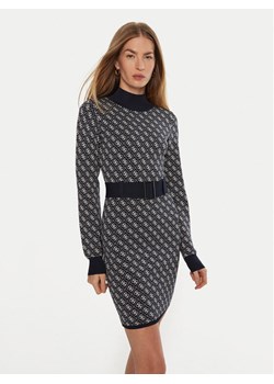 Guess Sukienka dzianinowa Lise W4BK43 Z37K0 Niebieski Regular Fit ze sklepu MODIVO w kategorii Sukienki - zdjęcie 182765737