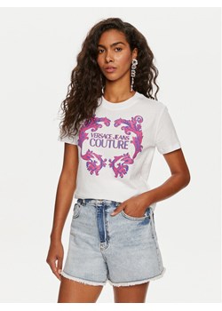 Versace Jeans Couture T-Shirt 76HAHG02 Biały Slim Fit ze sklepu MODIVO w kategorii Bluzki damskie - zdjęcie 182766105