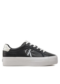 Calvin Klein Jeans Sneakersy Vulc Flatform Laceup Lth YW0YW01474 Czarny ze sklepu MODIVO w kategorii Trampki damskie - zdjęcie 182767216