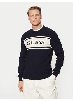 Guess Sweter M5RR13 Z3KK2 Granatowy Regular Fit ze sklepu MODIVO w kategorii Swetry męskie - zdjęcie 182767306