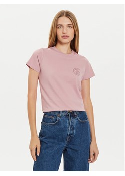 Lee T-Shirt Small Logo 112355197 Różowy Regular Fit ze sklepu MODIVO w kategorii Bluzki damskie - zdjęcie 182767715