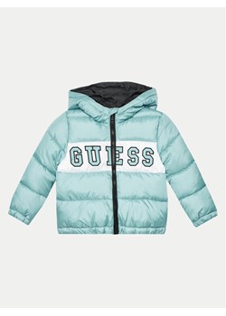 Guess Kurtka puchowa N4YL10 WGB60 Niebieski Regular Fit ze sklepu MODIVO w kategorii Kurtki chłopięce - zdjęcie 182767787