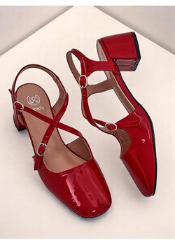 Royalfashion Damskie czółenka na niskim obcasie z ozdobnymi paseczkami Lollita ze sklepu royalfashion.pl w kategorii Czółenka - zdjęcie 183545045