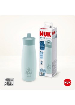 NUK Bidon &quot;Mini-Me Flip Cup Globus&quot; w kolorze błękitnym - 450 ml ze sklepu Limango Polska w kategorii Naczynia dziecięce - zdjęcie 183548495
