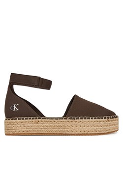 Espadryle Calvin Klein Jeans Flatform Espadrille Sling Mg YW0YW01735 Brązowy ze sklepu eobuwie.pl w kategorii Espadryle damskie - zdjęcie 183549866