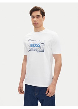 BOSS T-Shirt Logo Space 50539186 Biały Regular Fit ze sklepu MODIVO w kategorii T-shirty męskie - zdjęcie 183550548