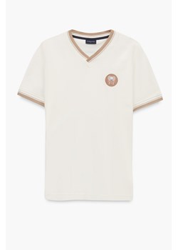 T SHIRT TENNIS CLUB 115 ECRU Z BAWEŁNY TYPU PIKA ze sklepu Recman w kategorii T-shirty męskie - zdjęcie 183553066
