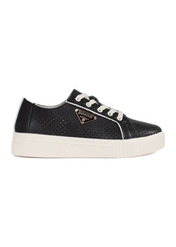 Goodin Czarne skórzane sneakersy na platformie ze sklepu ButyModne.pl w kategorii Buty sportowe damskie - zdjęcie 183553686