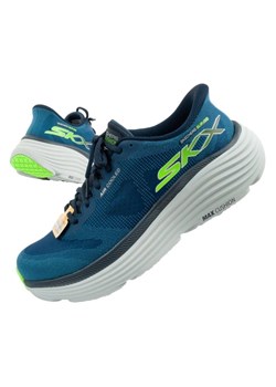 Buty do biegania Skechers Max Cushioning Slip-INS 220611/NVY niebieskie ze sklepu ButyModne.pl w kategorii Buty sportowe męskie - zdjęcie 183553847