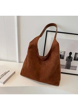 Zamszowa torebka na ramię - Brązowy ze sklepu Intimica.pl w kategorii Torby Shopper bag - zdjęcie 183555099