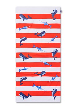 Swim Essentials Ręcznik plażowy &quot;Ocean&quot; w kolorze czerwono-białym - 135 x 65 cm ze sklepu Limango Polska w kategorii Ręczniki - zdjęcie 183556665