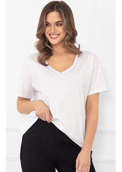 Bluzka damska z krótkim rękawem biała Klara, Kolor biały, Rozmiar S, Italian Fashion ze sklepu Intymna w kategorii Bluzki damskie - zdjęcie 183557148