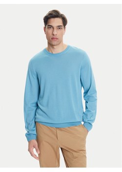 BOSS Sweter Leno-P 50468239 Błękitny Slim Fit ze sklepu MODIVO w kategorii Swetry męskie - zdjęcie 183558368
