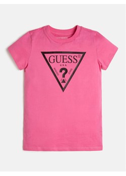 Guess T-Shirt J73I56 K8HM0 Różowy Regular Fit ze sklepu MODIVO w kategorii Bluzki dziewczęce - zdjęcie 183558448